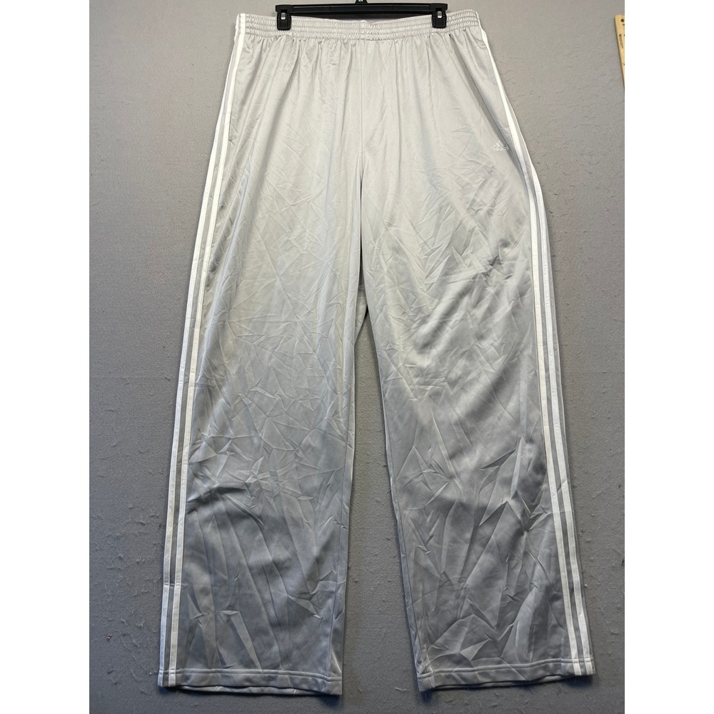 Adidas Track Pants Tricot Polyester Gray White 3XT Mens